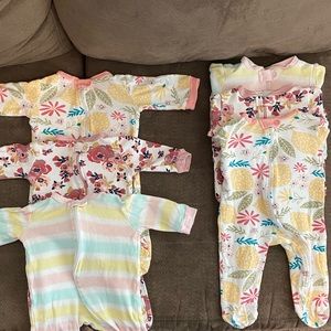 Chick Pea PJ’s Size 0-3. Twin Girls Pajama Bundle